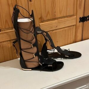 Aldo Black Strappy Gladiator Sandals